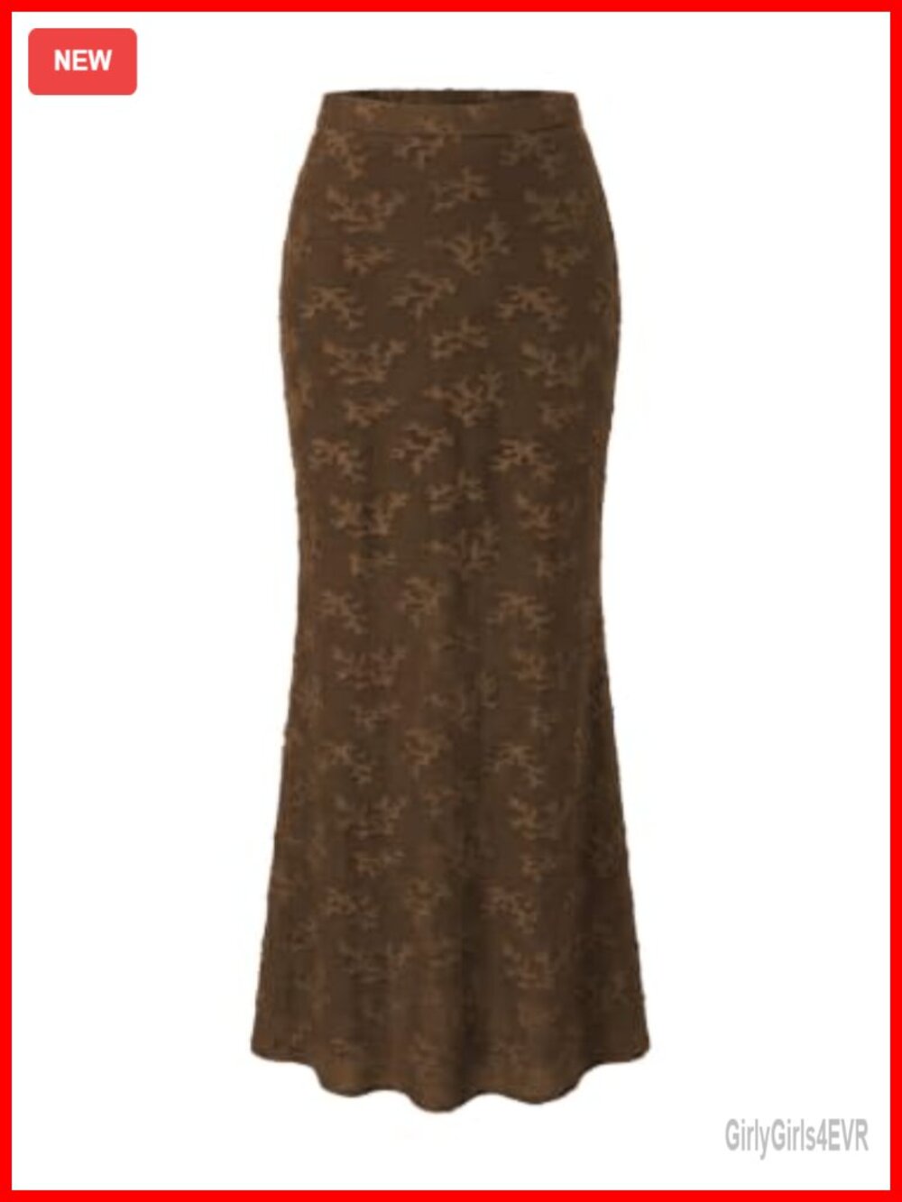 Women Floral Mesh Maxi Mermaid Skirt Elastic Waist Flowy Long Midi Skirt